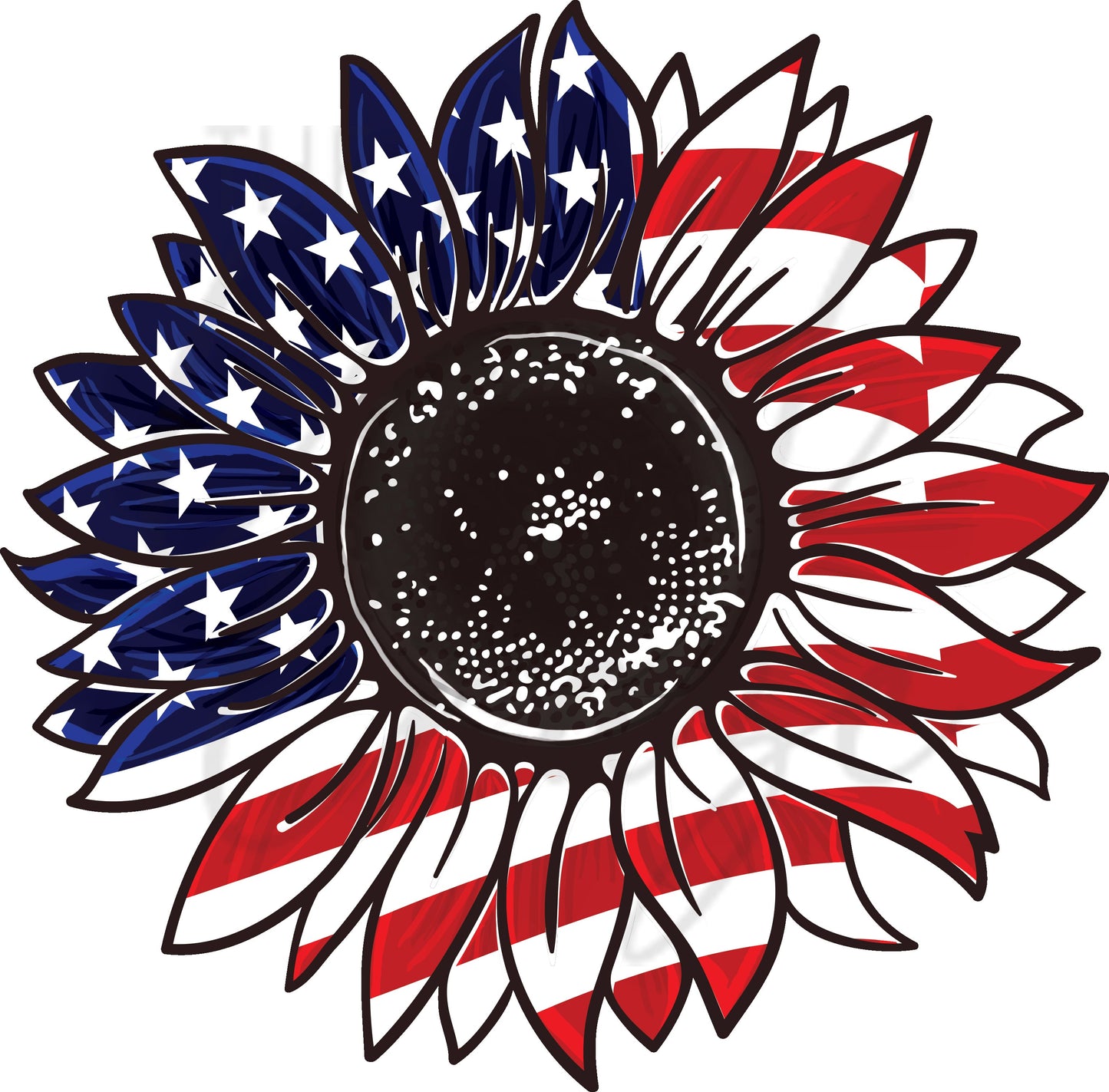 Patriotic Sunflower - UV DTF Decal