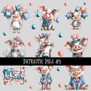 Patriotic Pigs - UV DTF Decal sheets
