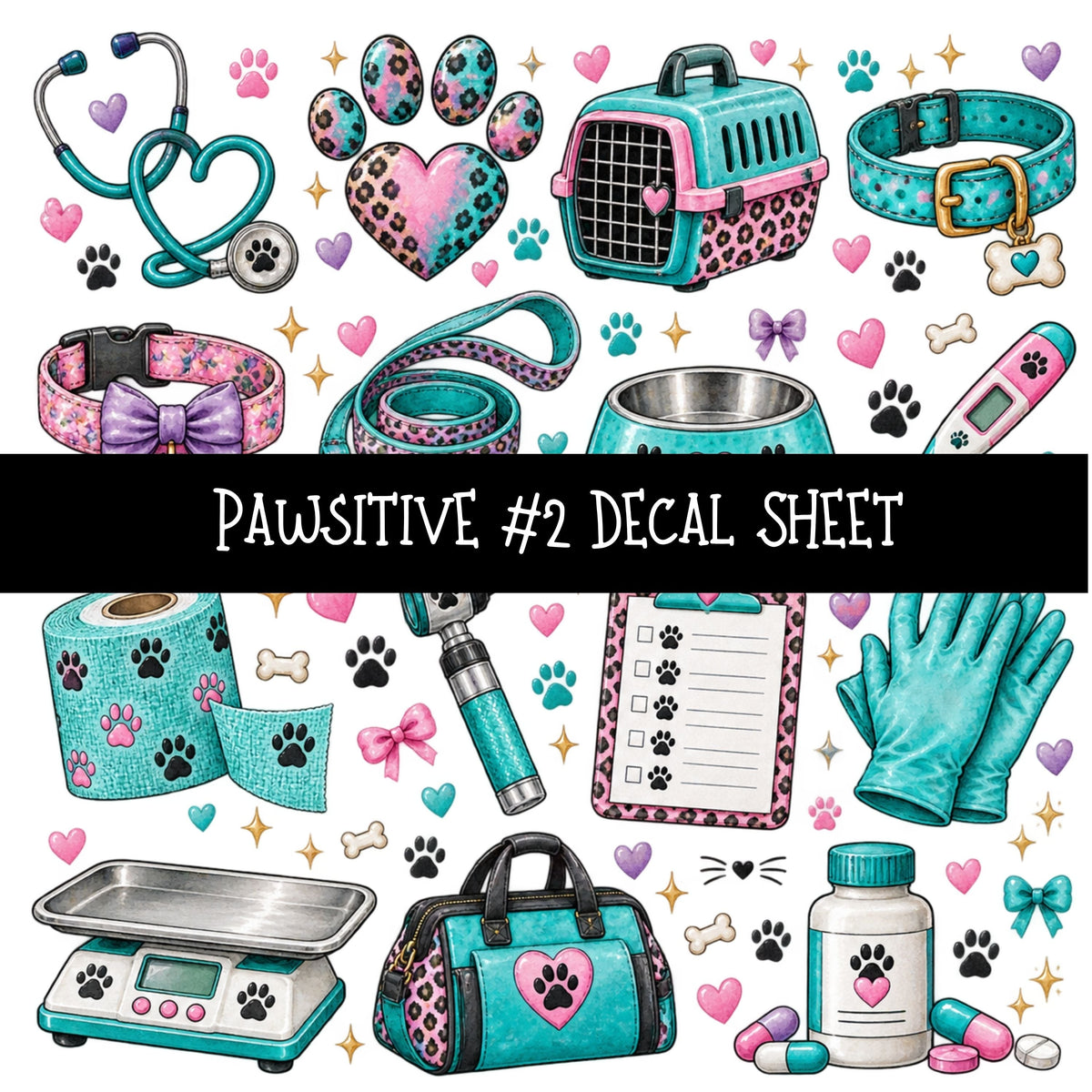 Pawsitive UV DTF Decal sheets 11 Designs available