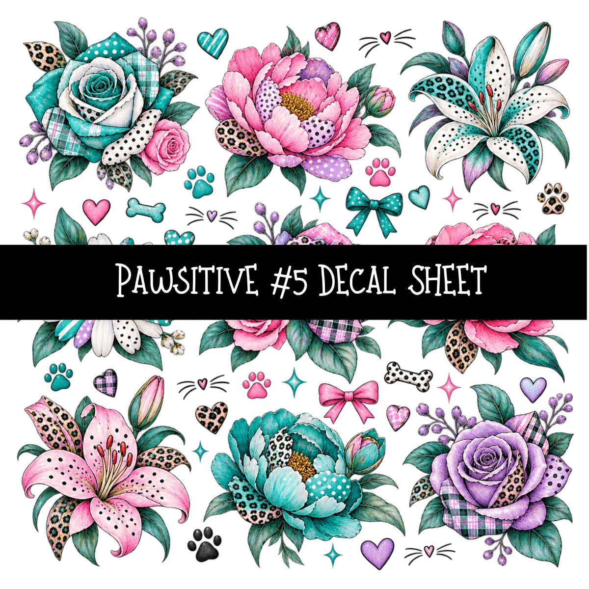 Pawsitive UV DTF Decal sheets 11 Designs available