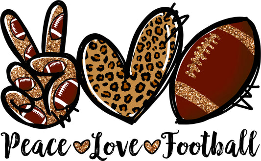 Peace Love Football - UV DTF Decal