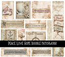 Peace Love Hope Doodle Patchwork Set