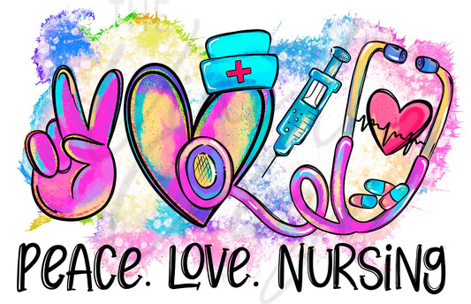 Peace Love Nursing - UV DTF Decal