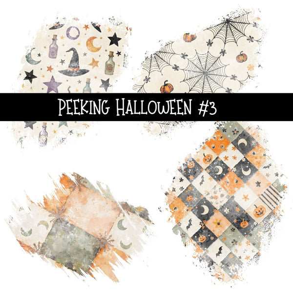 Peeking Halloween Torn Pages UV DTF Decal sheets 5 Designs available