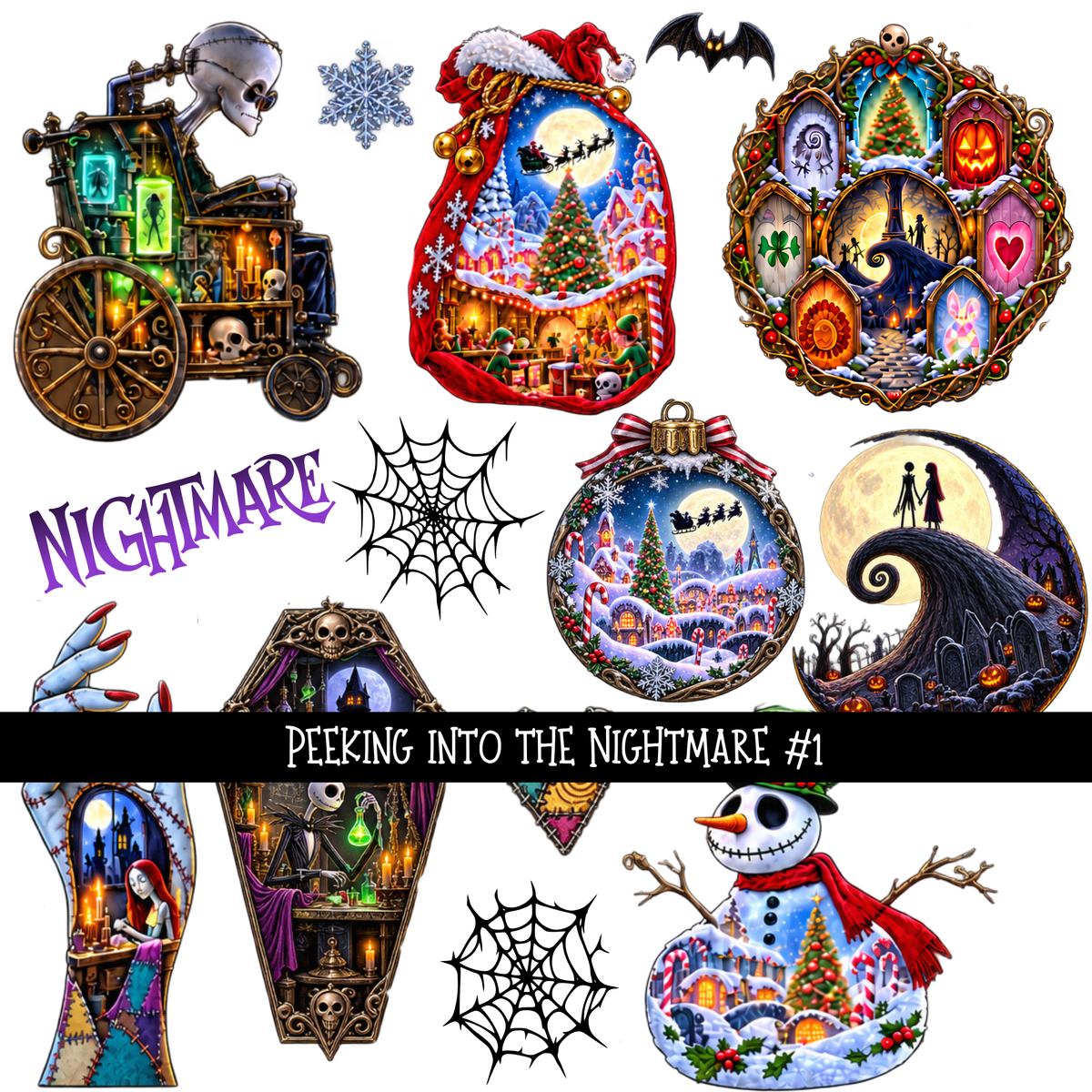 Peeking into the Nightmare - UV DTF Decal sheets