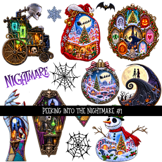 Peeking into the Nightmare - UV DTF Decal sheets