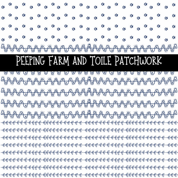 Peeping Farm and Toile Doodle Patchwork Set
