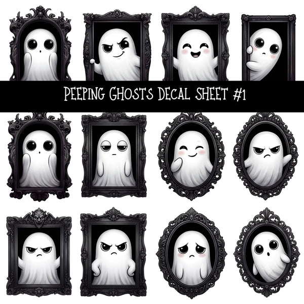 Peeping Ghosts UV DTF Decal sheets 2 Designs available