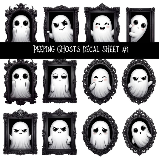 Peeping Ghosts UV DTF Decal sheets 2 Designs available