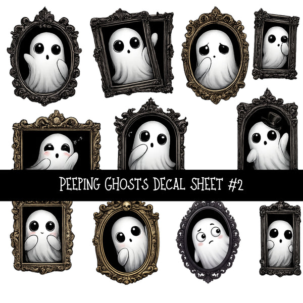 Peeping Ghosts UV DTF Decal sheets 2 Designs available