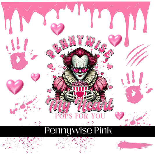 Pennywise Pink UV DTF Decal Sheet