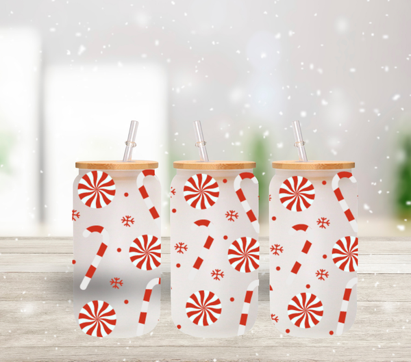 Peppermint Sweets - UV DTF 16oz Libbey wrap