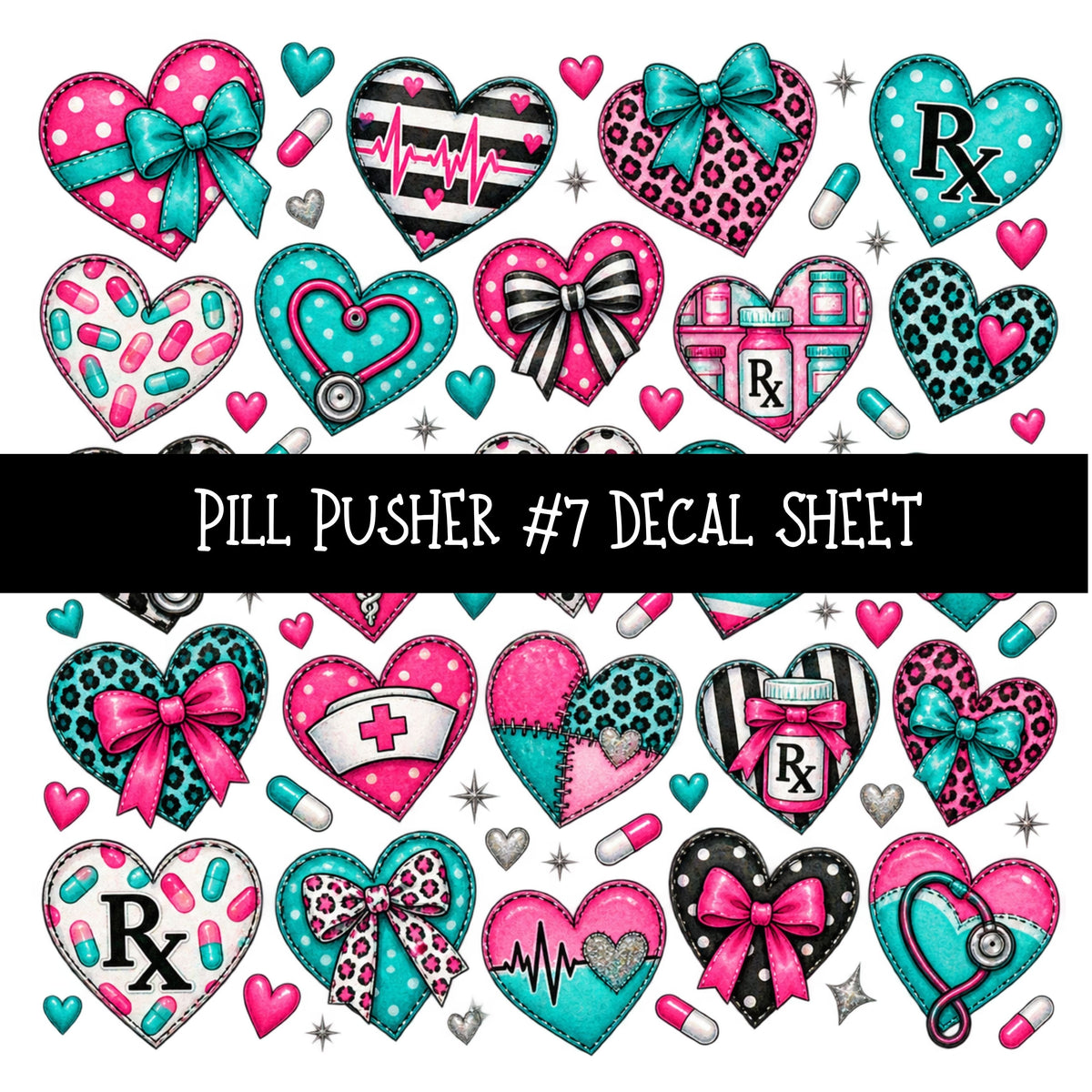 Pill Pusher UV DTF Decal sheets 11 Designs available