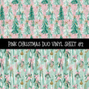 Pink Christmas Duo precut vinyl sheet- 2 coordinating patterns on one sheet 3 designs to choose from
