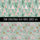 Pink Christmas Duo precut vinyl sheet- 2 coordinating patterns on one sheet 3 designs to choose from