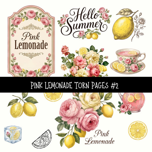 Pink Lemonade Torn Pages UV DTF Decal sheets 5 designs available