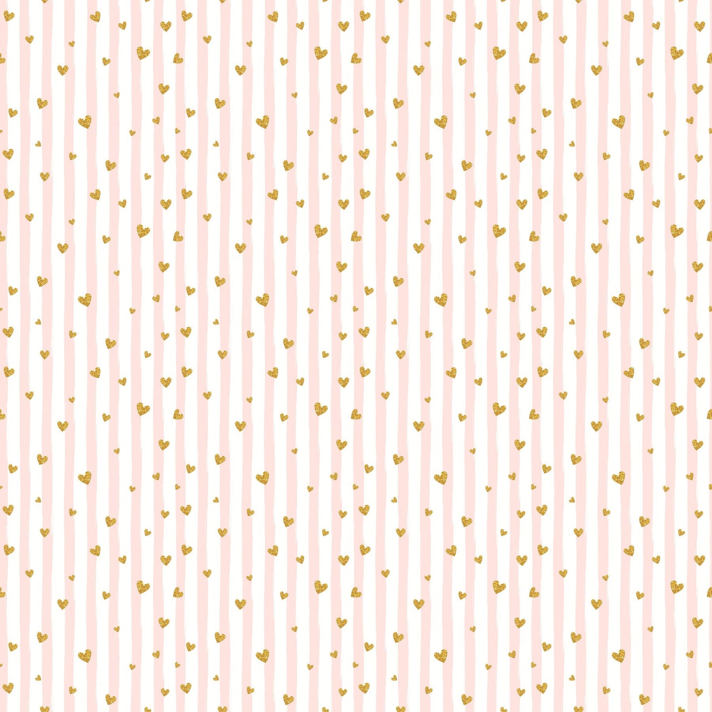 Pink Stripes And Gold Hearts - Adhesive Vinyl Sheets