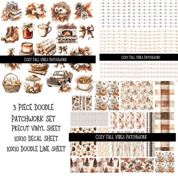 Cozy Fall vibes - Doodle Patchwork Set