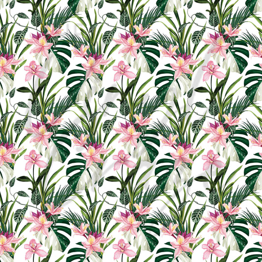 Pink Tropical Floral - Adhesive Vinyl Sheets