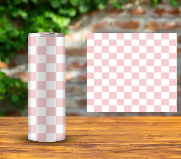 Checker - UV DTF Tumbler wrap - 15 color options