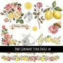 Pink Lemonade Torn Pages UV DTF Decal sheets 5 designs available
