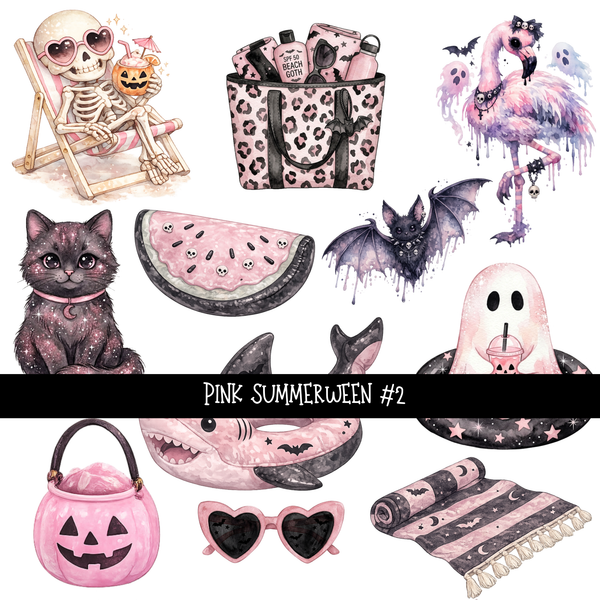 Pink Summerween - UV DTF Decal sheet 3 variants