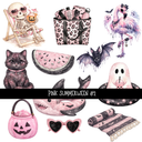 Pink Summerween - UV DTF Decal sheet 3 variants