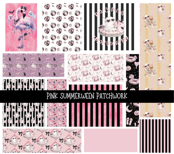 Pink Summerween - Doodle Patchwork Set