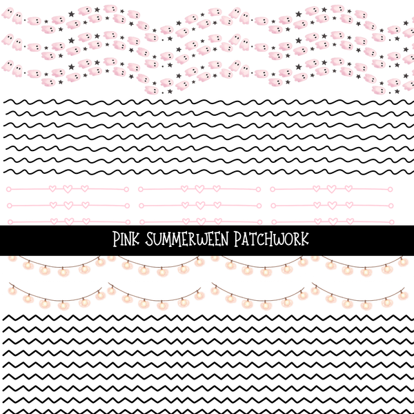 Pink Summerween - Doodle Patchwork Set