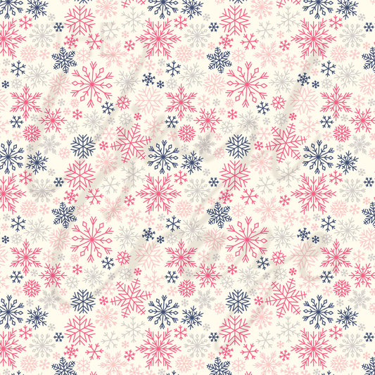 Pink and Navy Snowflakes Adhesive Vinyl Sheets