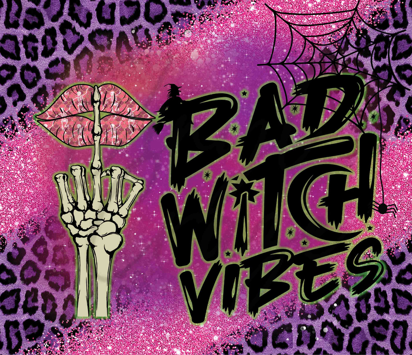 Pink and Purple Bad Witch Vibes - Adhesive Vinyl Wrap