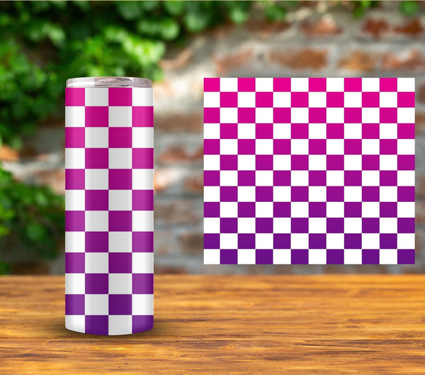 Checker - UV DTF Tumbler wrap - 15 color options