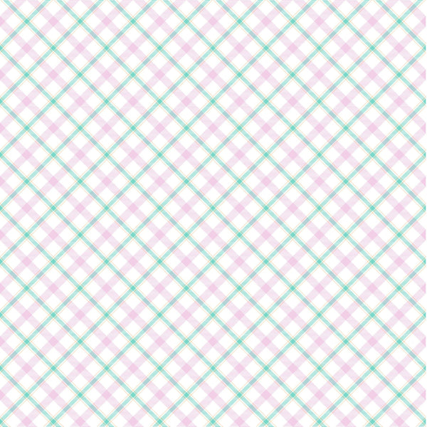 Pink And Teal Plaid - Adhesive Vinyl sheets
