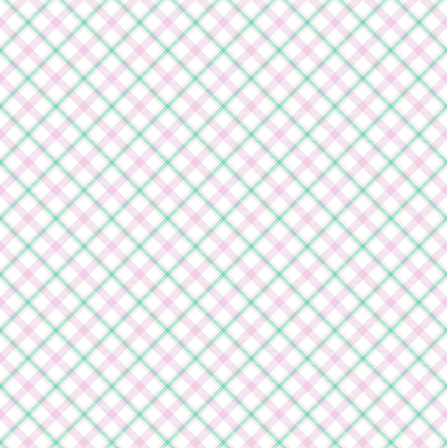 Pink And Teal Plaid - Adhesive Vinyl sheets