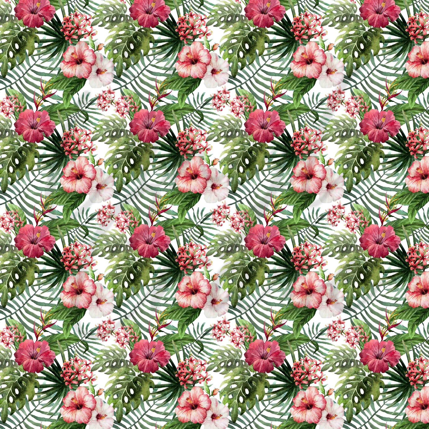 Pink and White Tropical Florals - Adhesive Vinyl Sheets