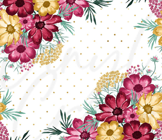 Pink and Yellow Floral - Adhesive Vinyl Wrap