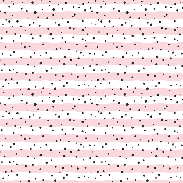 Pink And Black Polka Dot Stripe - Adhesive Vinyl Sheets