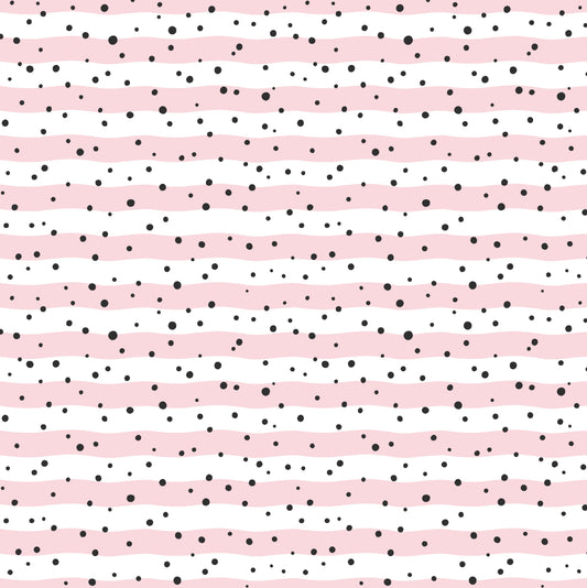 Pink And Black Polka Dot Stripe - Adhesive Vinyl Sheets