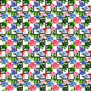 Pink And Blue Roses On A Geometric Background - Adhesive Vinyl Sheets