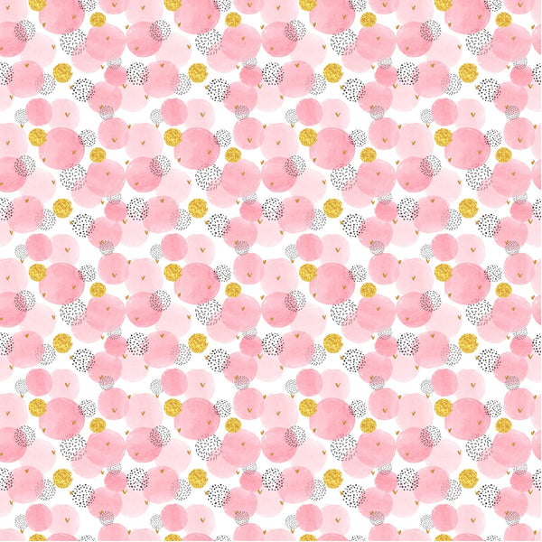 Pink And Gold Circles - Adhesive Vinyl Sheets