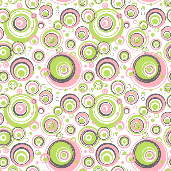 Pink And Green Circles - Adhesive Vinyl Sheets