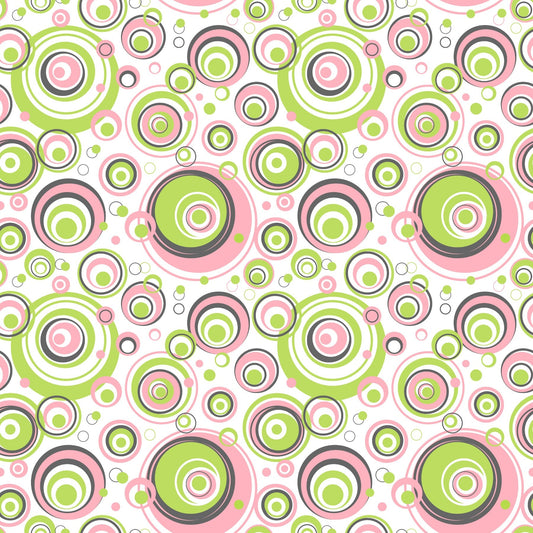 Pink And Green Circles - Adhesive Vinyl Sheets