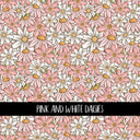 Pink and white daisies vinyl sheet