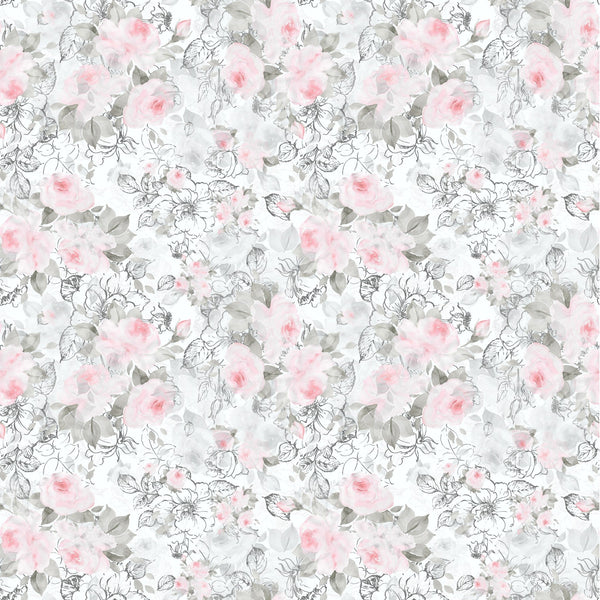 Pink Watercolor Roses - Adhesive Vinyl Sheets