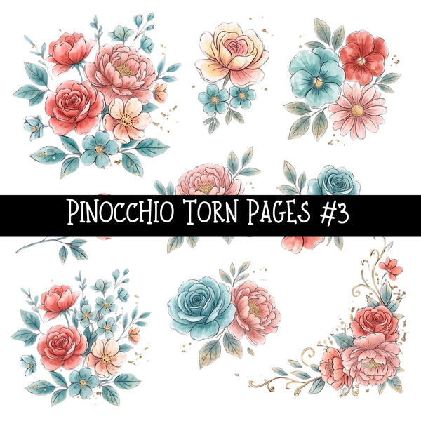 Pinocchio Torn Pages UV DTF Decal sheets 5 Designs available