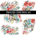 Pinocchio Torn Pages UV DTF Decal sheets 5 Designs available