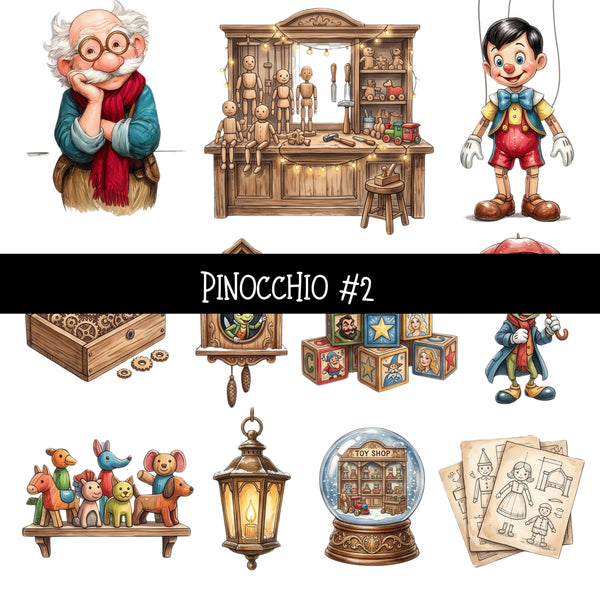 Pinocchio Torn Pages UV DTF Decal sheets 5 Designs available