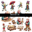 Pinocchio Torn Pages UV DTF Decal sheets 5 Designs available