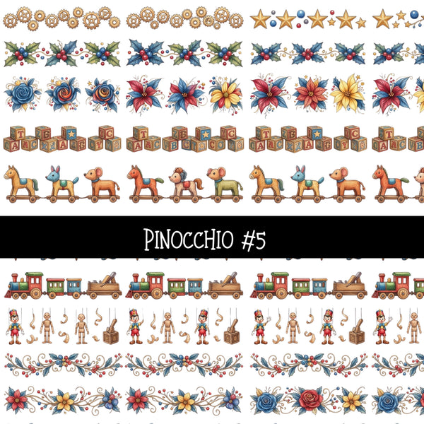 Pinocchio Torn Pages UV DTF Decal sheets 5 Designs available