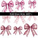Plaid Bows UV DTF Decal sheets 5 to choose from